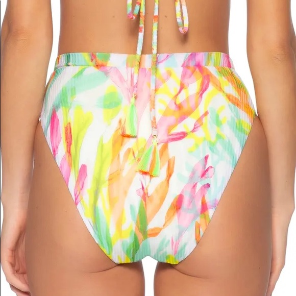 BECCA - Coral Reef High Waist Bikini Bottoms - Picture 2 of 4